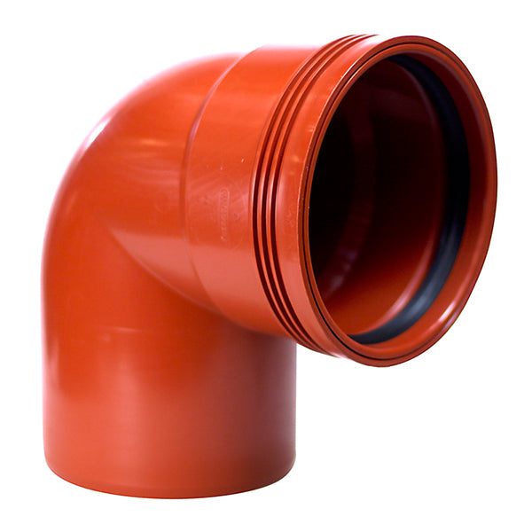 Kloakbøjning Ø110 m/muffe PP 88 grader