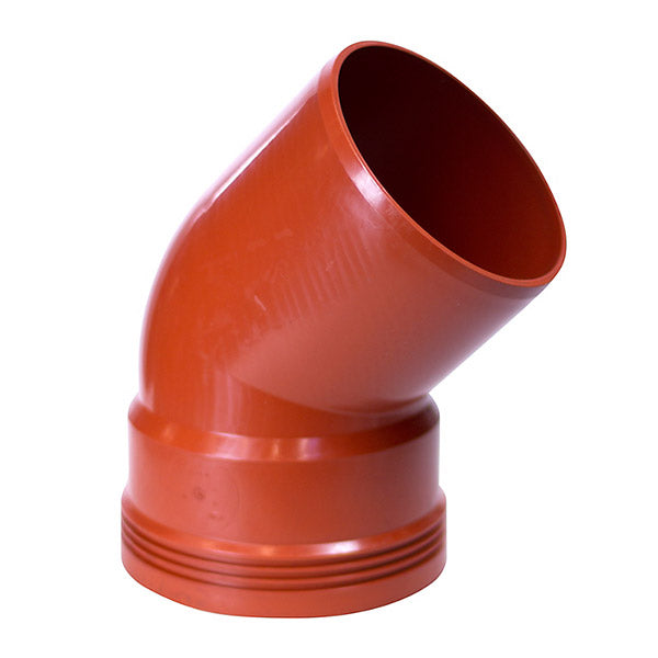 Kloakbøjning Ø110 m/muffe PP 45 grader