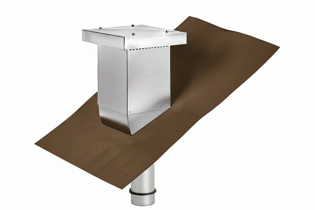 Taghætte 200x200 mm Smig 10-55 Zink Mokka Ø110 isoleret Mokka fast flash