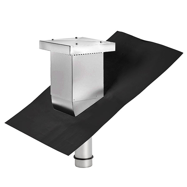 Taghætte 200x200 mm Smig 10-55 Zink Ø90 ikke isoleret Sort fast flash