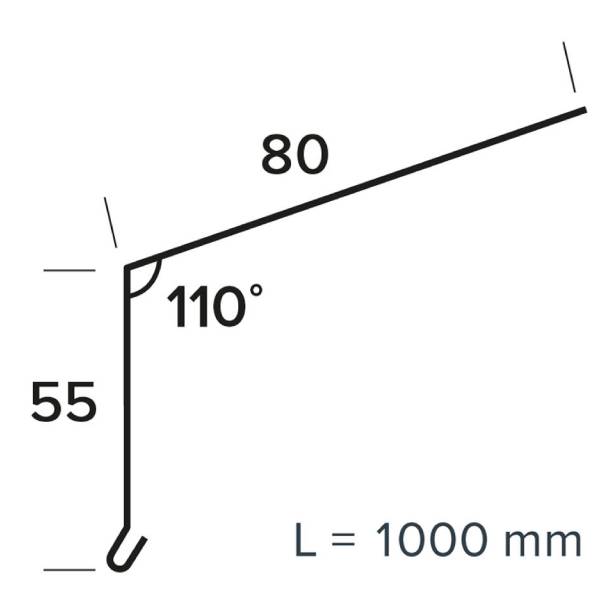 Fodblik nr 12 zink 0,65x60x84x1000 mm