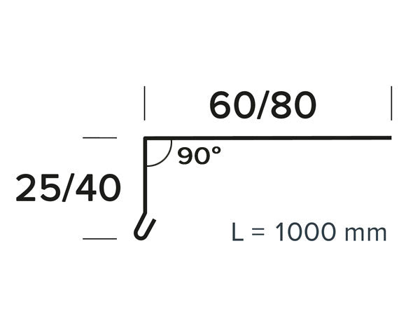 Fodblik nr 12 A alu 0,6x40x80x1000 mm