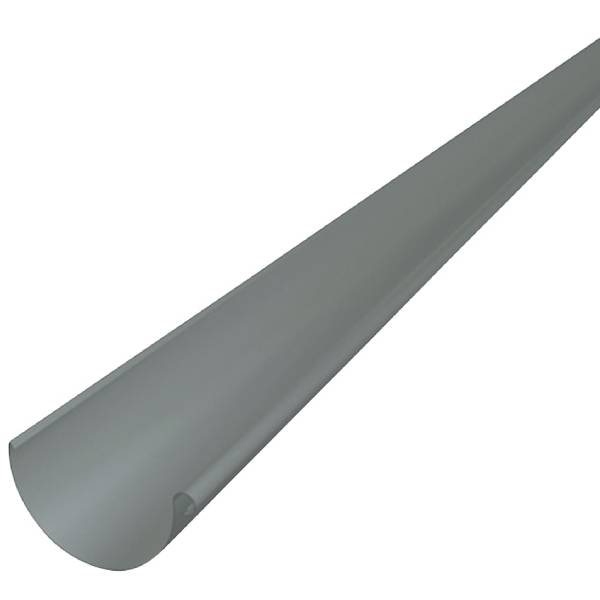 PREFA Tagrende alu blank 0,7x333 mm 1/2-rund - 3 meter — BLIKSHOP.DK