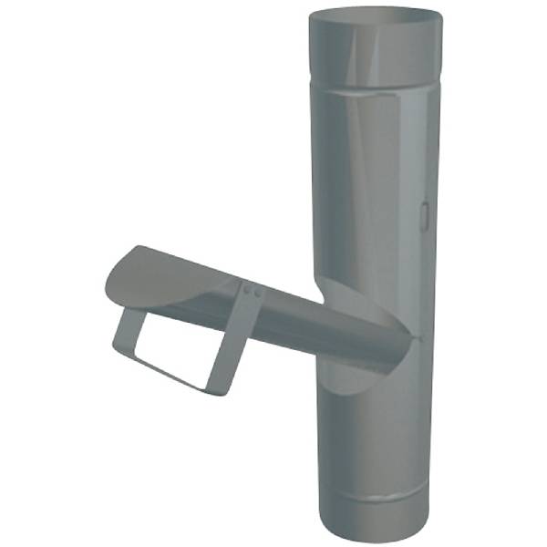 PREFA Regnvandsudkast m/klap blank sort Ø80 mm