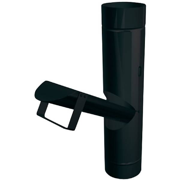 PREFA Regnvandsudkast m/klap alu P10 RAL9005 sort 80 mm