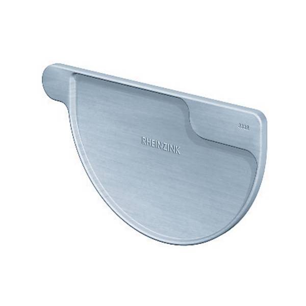 Rheinzink Endebund t/højre 280 mm 1/2-rund prePatina blaugrau