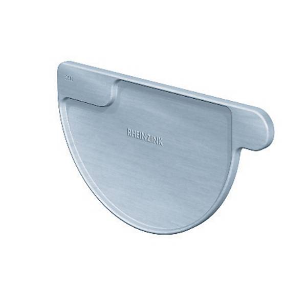 Rheinzink endebund t/venstre 280 mm 1/2-rund prePatina blaugrau