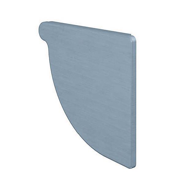 Rheinzink endebund t/højre 333 mm 1/4-rund t/lodning prePatina blaugrau