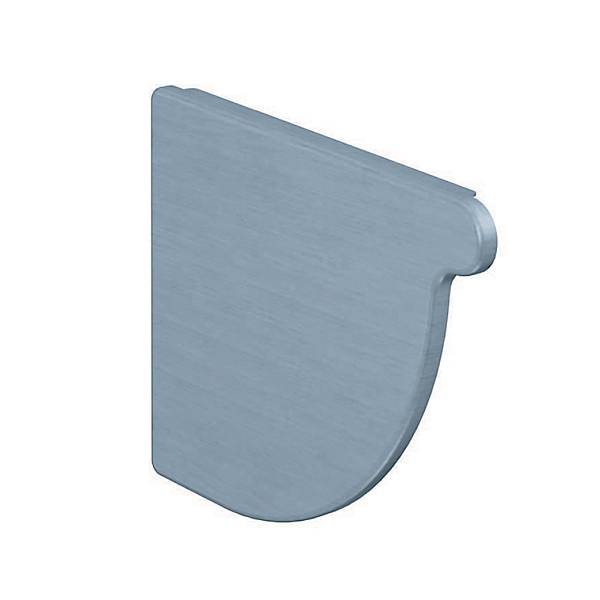 Rheinzink endebund t/venstre 333 mm 1/4-rund t/lodning prePatina blaugrau