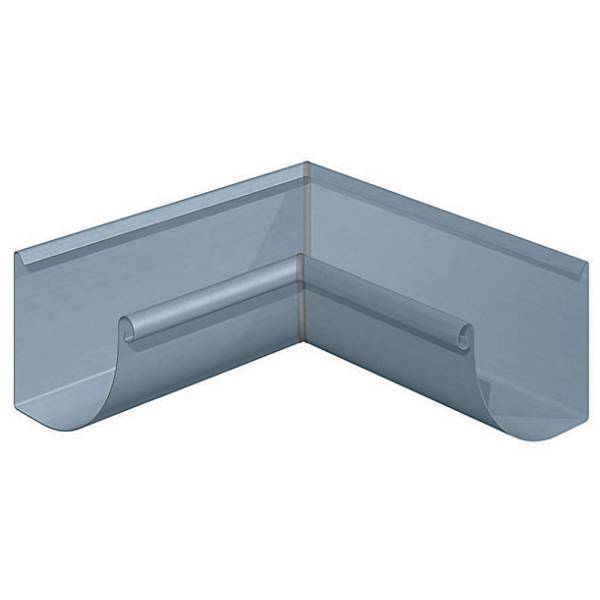 Rheinzink Ind miter 0.8x400 mm 1/4-round 90 degrees prePatina walzblank