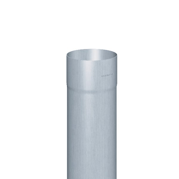 Rheinzink Nedløbsrør walzblank m/muffe 0,7x76 mm - 3 meter