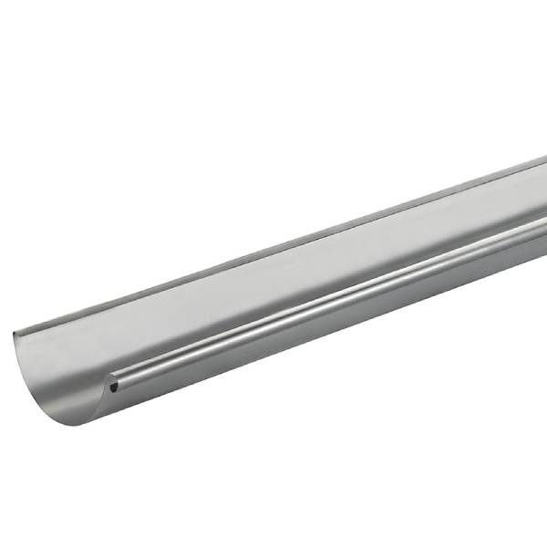 Zink 1/2-rund tagrende valsblank 0,7x250 mm - 3 meter - OUTLET