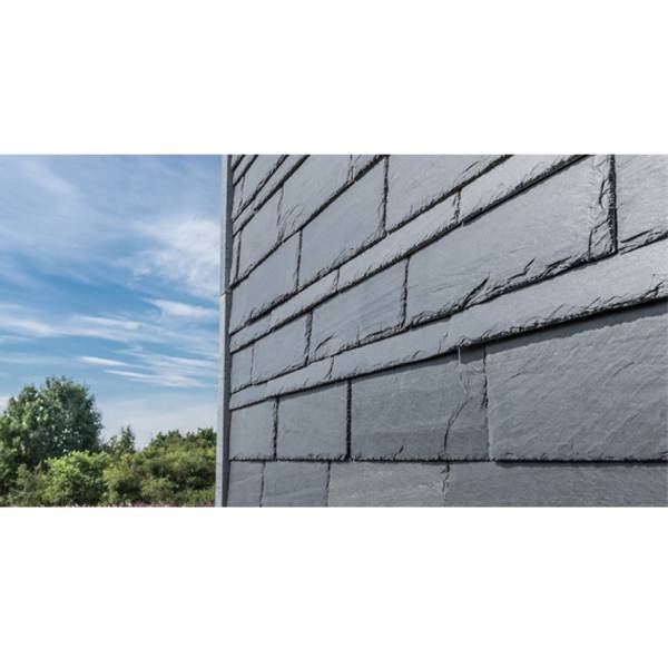 Cupaclad 101 naturskifer til facade 50x15 cm med huller sort