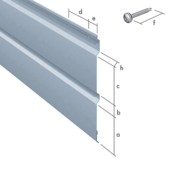RHEINZINK SP-Line basispanel pakke med 3 længder inkl. skruer