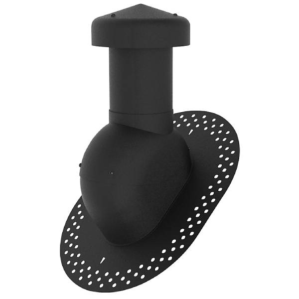 Ventilationshætte Ø125 mm 10-48 grader t/tagpap m/kondensindsats