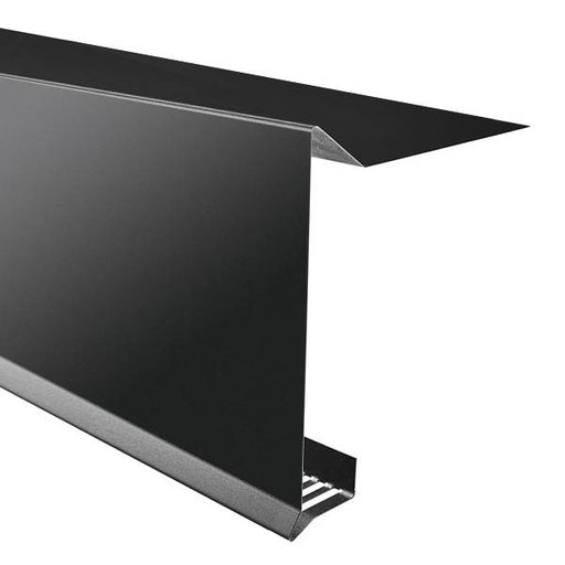 Ventileret vindskede 200mm spejl i sort aluminium set skråt forfra