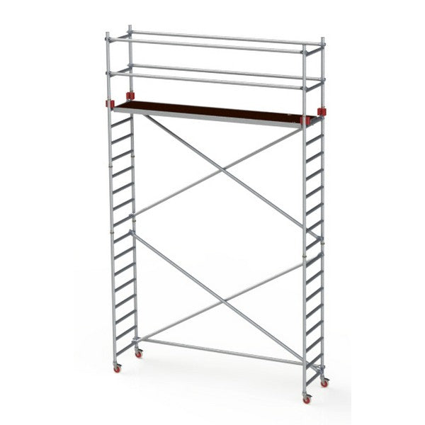 JUMBO rullestillads m/montagedæk 178x74 cm - 4,2/6,2 meter