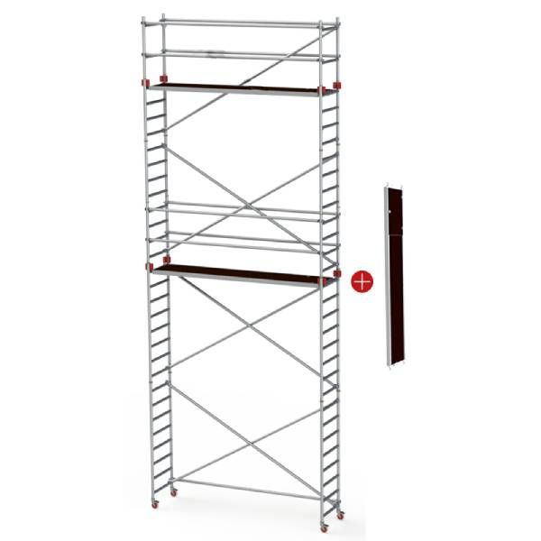 JUMBO rullestillads m/montagedæk 178x74 cm - 7,2/9,2 meter