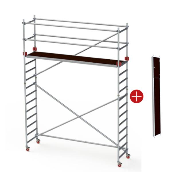 JUMBO rullestillads m/montagedæk 178x74 cm - 3,2/5,2 meter