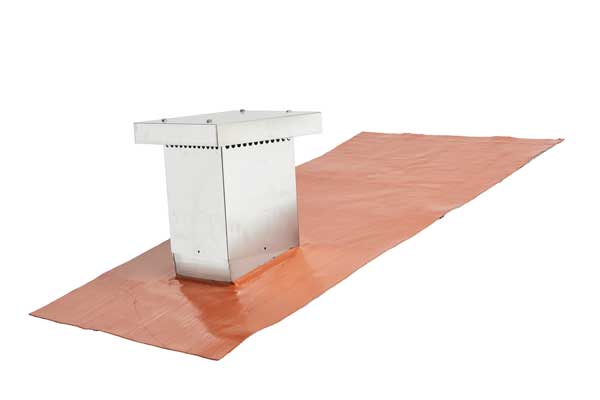 Taghætte 200x200 mm Smig 10-55 Zink isoleret Teglrød formbar inddækning