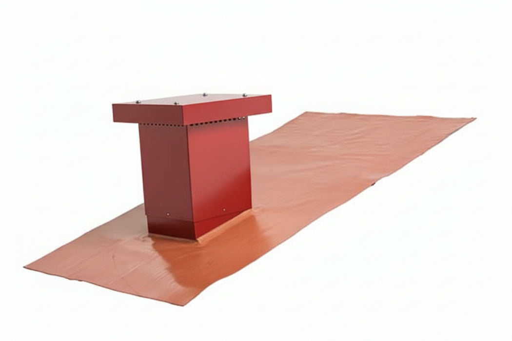 Taghætte 200x200 mm Smig 10-55 Zink Ø90 ikke isoleret Teglrød formbar inddækning