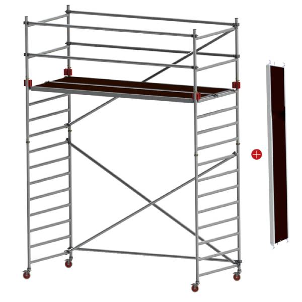 JUMBO rullestillads m/montagedæk 178x135 cm - 3,2/5,2 meter