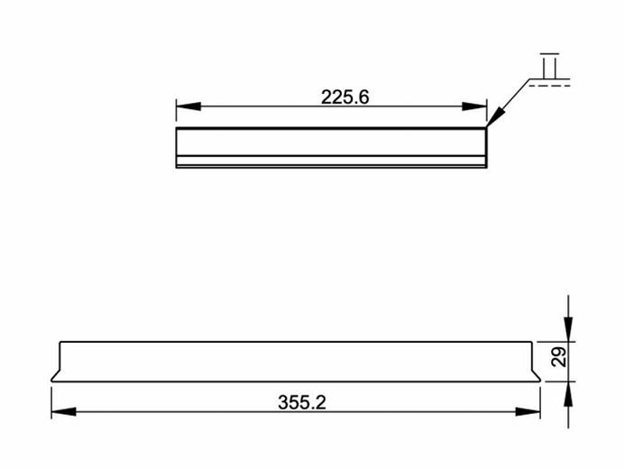 Murkrone / Sternkapsel – Slutmuffe – 0,6 × 340 × 225 mm – Sort aluminium RAL 9005