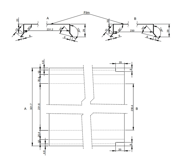 Sternkapsel lige 230 mm – kobber – 1 meter