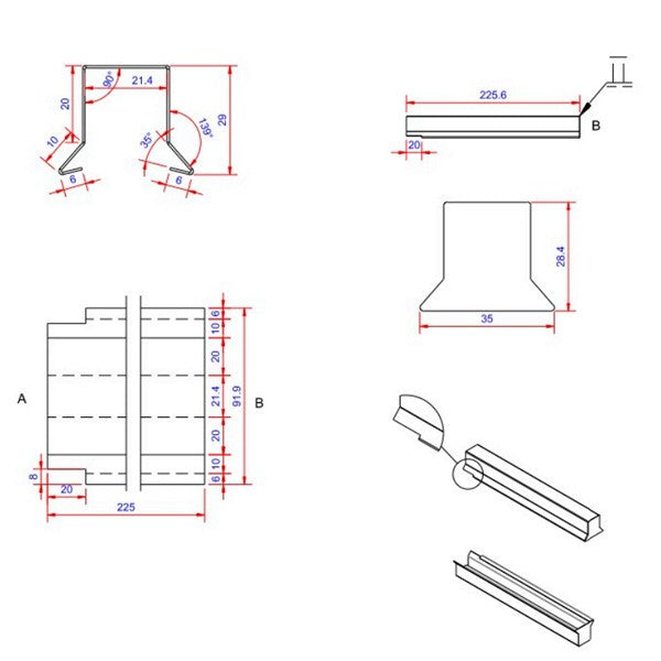 Sternkapsel 0,6x22x225 muffe lille Blank alu