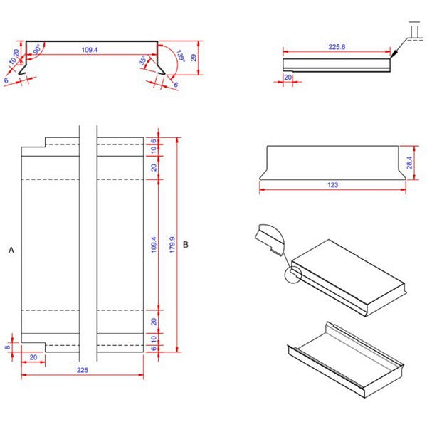 Sternkapsel 0,6x110x225 muffe lille Blank alu