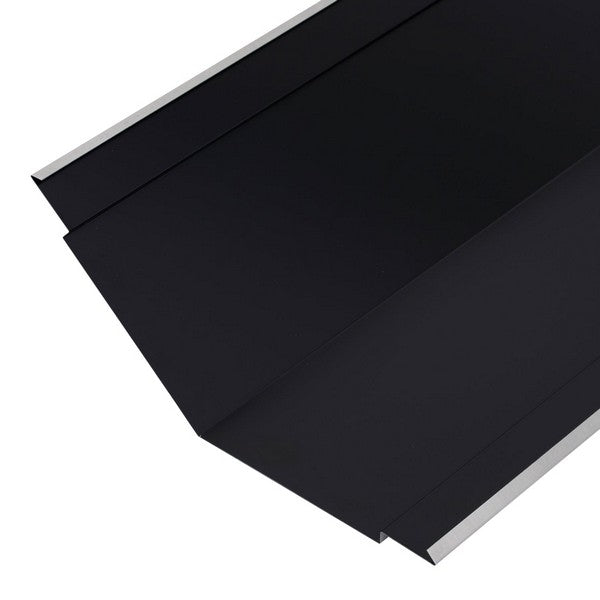 Skotrende 6" dobbelt i SORT aluminium a 1 meter med samlefals