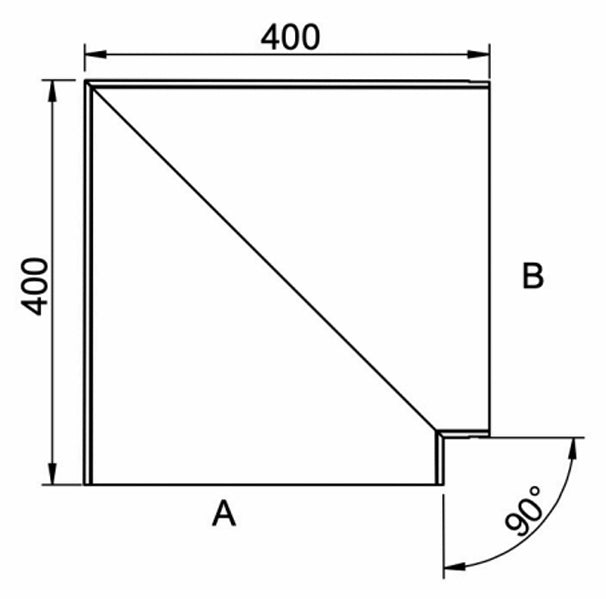 Murkrone / Sternkapsel – Udvendigt hjørne – 340 mm – L: 400 mm – Sort aluminium RAL 9005