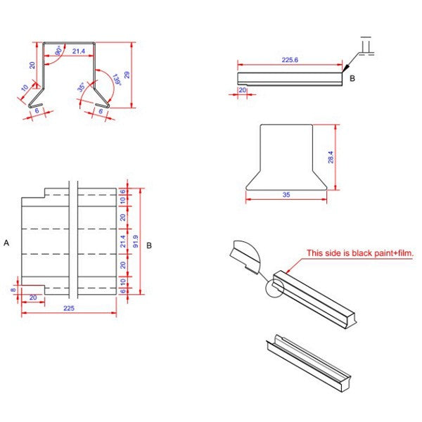 Sternkapsel 0,6x22x225 muffe lille Sort alu
