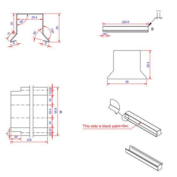 Sternkapsel 0,6x26x225 muffe lille Sort alu