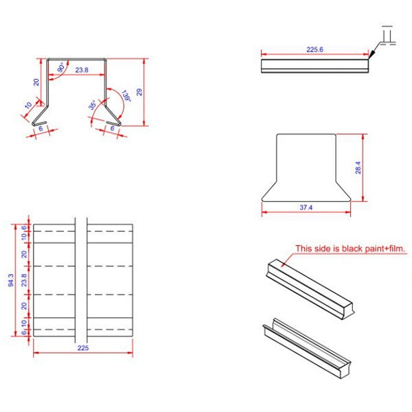 Stern capsule 0.6x22x225 sleeve large Black alu