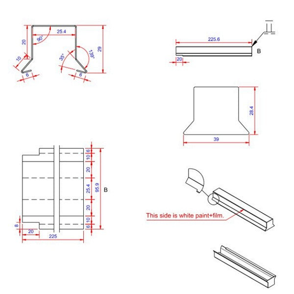 Sternkapsel 0,6x26x225 muffe lille Hvid alu