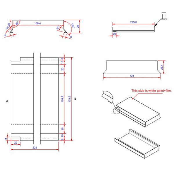 Sternkapsel 0,6x110x225 muffe lille Hvid alu