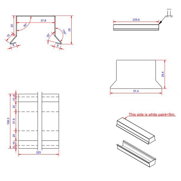 Sternkapsel 0,6x36x225 muffe stor Hvid alu