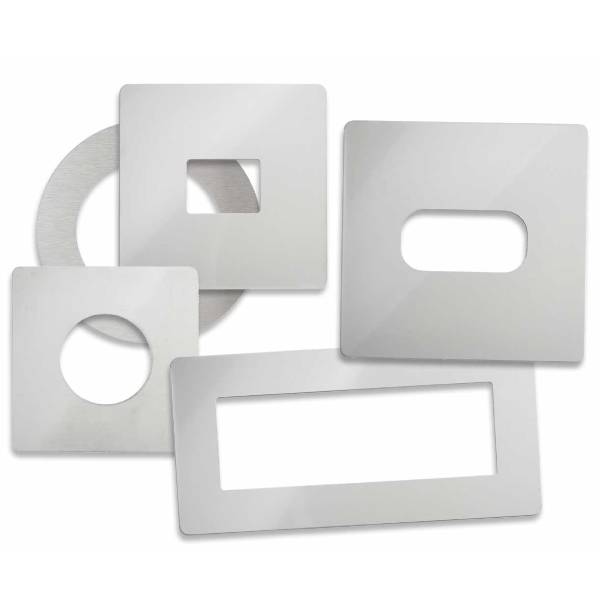 Afdækningsplade rektangulær 140x60x230x230x1 mm 144x64 mm 304 m/folie - stanset