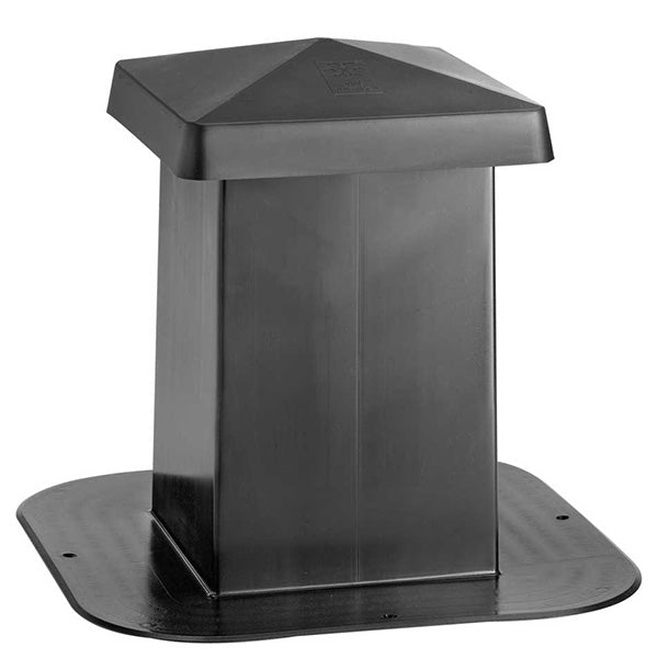 PLASTIGEN Aftrækshætte 200x200 mm ASA til tagpap m/aftagelig top isoleret