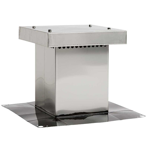 Aftrækshætte 200x200 mm Rustfrit stål 0,5 mm med aftagelig top