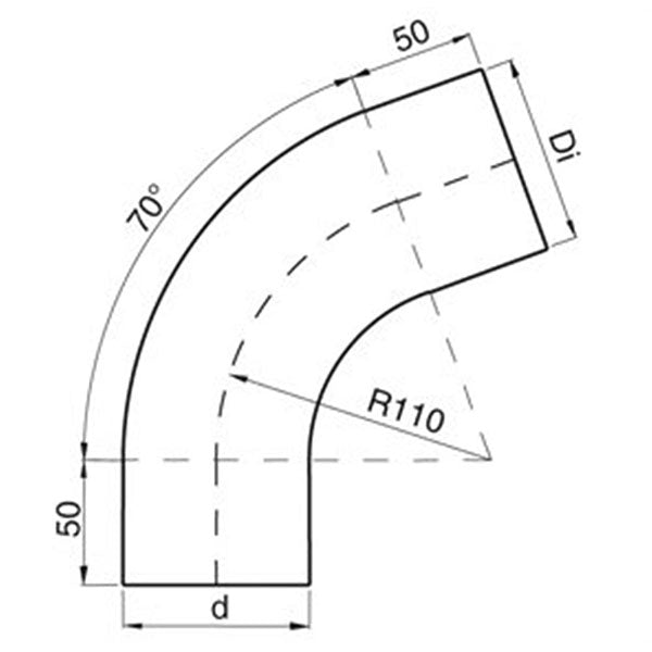 Lindab Rainline bøjning 75 mm 45 grader Stålmetallic