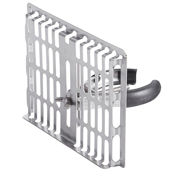 Leaf catch Horizontal well flat t/Ø75-90-110 mm 10 mm high w/wing screw - Slide bracket