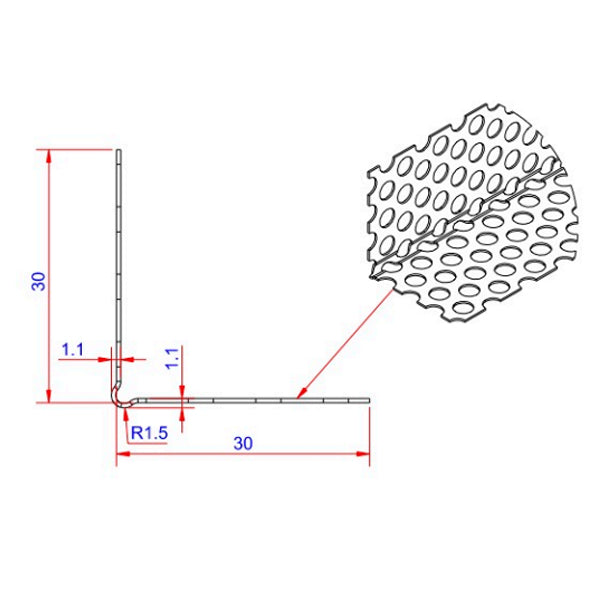 Corner protector putty profile 30x30 mm - 3 metres