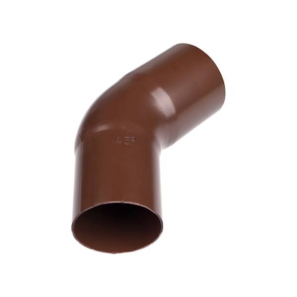 Plastmo plast bøjning brun Ø75 mm 45 grader
