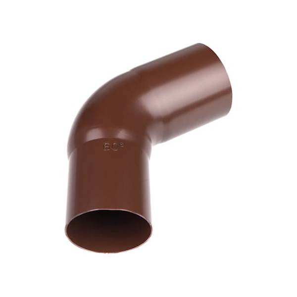 Plastmo plast bøjning brun Ø90 mm 60 grader