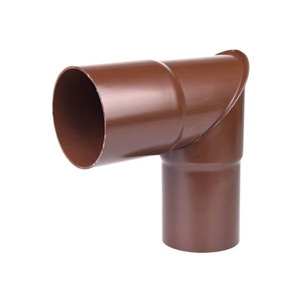 Plastmo plast knærør brun Ø75 mm 90 grader