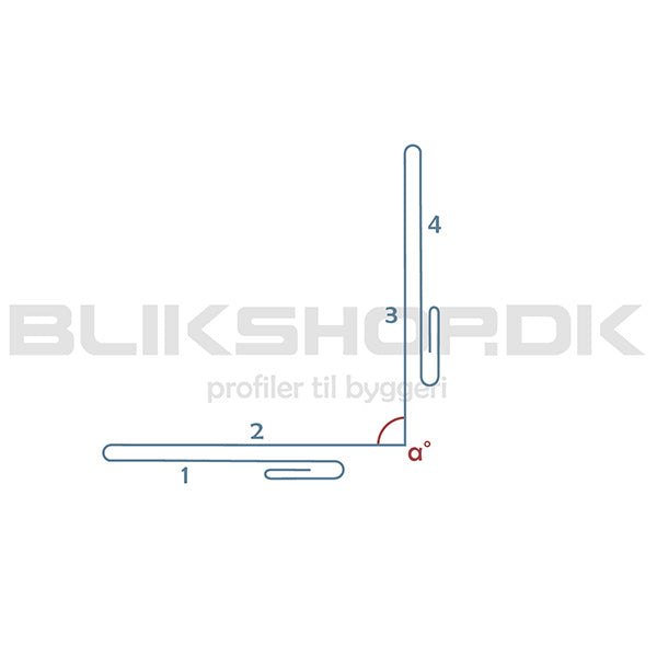BT18-4-K Blindfals udvendig hjørne - specialmål