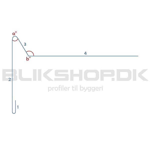 BT31-3-K Vindskede plan skrå opkant - specialmål