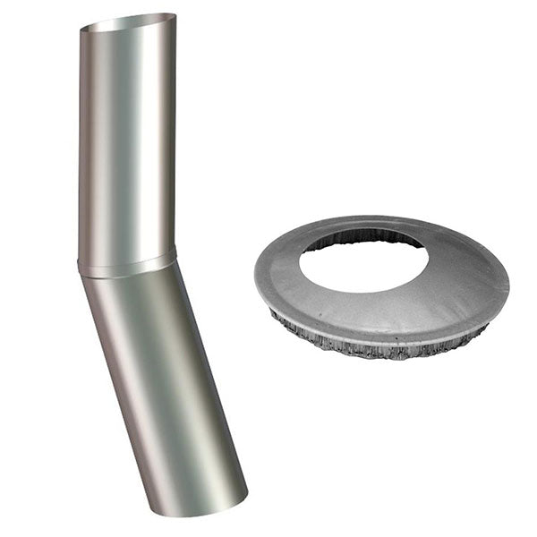 Lindab Rainline skydestykke 75 mm skrå inkl brøndkrave Stålmetallic